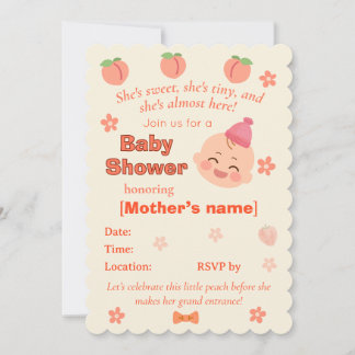 Sweet Peach Baby Shower Invite for Baby Girl