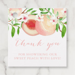 Sweet Peach Baby Shower or Birthday Favour Tags