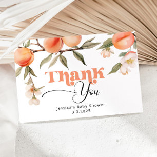 Sweet peach baby shower thank you card