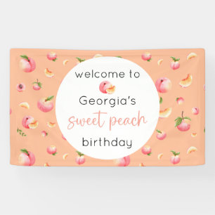 Sweet Peach Birthday Banner