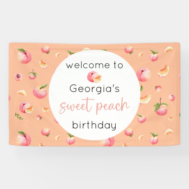 Sweet Peach Birthday Banner (Horizontal)