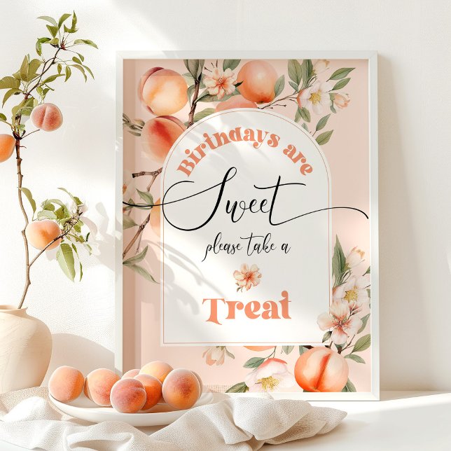Sweet peach Birthdays are sweet take a treat Poster (Creator Uploaded)