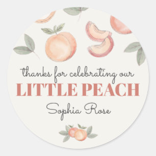 sweet peach boho birthday or baby shower favour ta classic round sticker