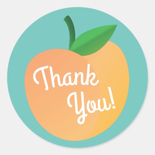 Sweet Peach Cute Fruit 1st Birthday Party Theme Classic Round Sticker (Front)