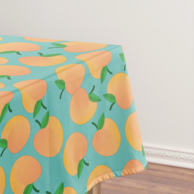 Sweet Peach Cute Fruit 1st Birthday Party Theme Tablecloth (In Situ)