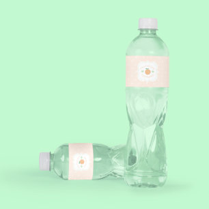 Sweet Peach Elegant Baby Shower Water Bottle Label