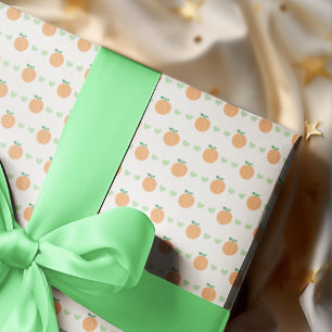 Sweet Peach Elegant Baby Shower Wrapping Paper