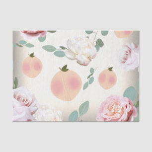 SWEET PEACH Floral Birthday Bridal Shower Tissue Paper
