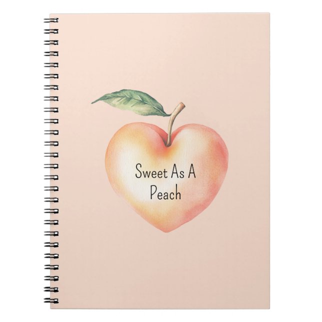Sweet Peach Heart Fruit   Notebook (Front)