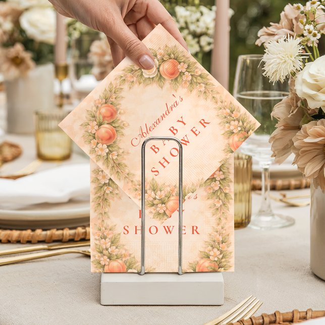 Sweet Peach Orchard Baby Shower Napkin (Creator Uploaded)