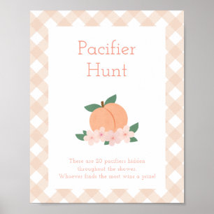 Sweet Peach Pacifier Hunt Baby Shower Game Poster