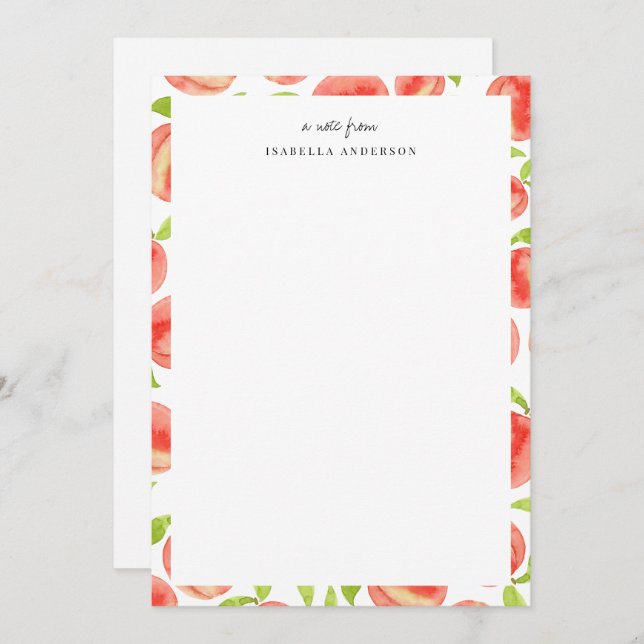 Sweet Peach Pattern Personalised Card (Front/Back)