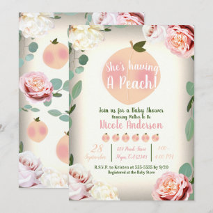 SWEET PEACH Southern Charm Floral Baby Shower Invitation