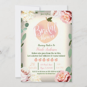 SWEET PEACH Southern Charm Floral Bridal Shower Invitation