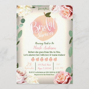 SWEET PEACH Southern Charm Floral Bridal Shower Invitation