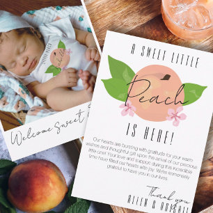 Sweet peach Thank you birth announcement