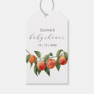 Sweet Peach Watercolor Baby Shower Gift Tags