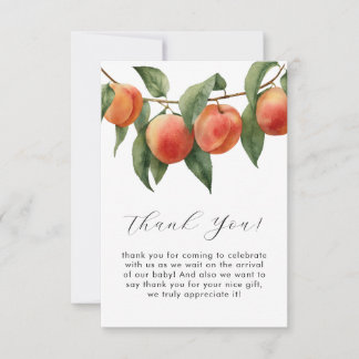 Sweet Peach Watercolor Baby Shower Thank You Card