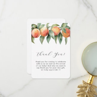 Sweet Peach Watercolor Baby Shower Thank You Card