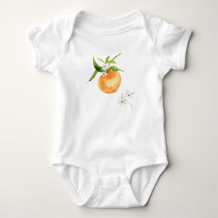 Sweet peach watercolor fruit baby bodysuit