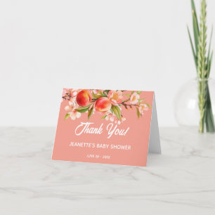 Sweet Peach Watercolor Thank You Card
