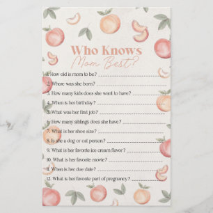 sweet peach who knows mum best baby shower game