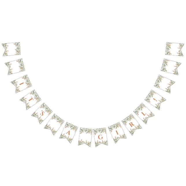 Sweet peachy floral bunting flag (All)