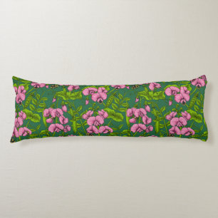 Sweet peas and bumblebees 3 body cushion