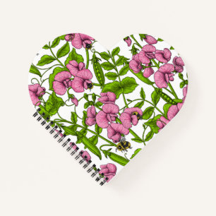 Sweet peas and bumblebees 4 notebook