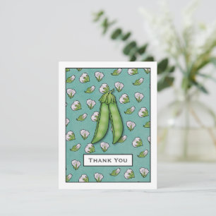 Sweet Peas Baby Shower Flat Thank You Card