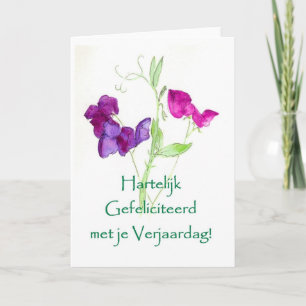 Sweet Peas Birthday Card - Dutch Greeting