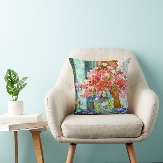 Sweet Peas Glass Jar Theo van Rysselberghe Cushion (Chair)