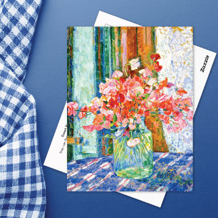 Sweet Peas Glass Jar Théo van Rysselberghe Postcard