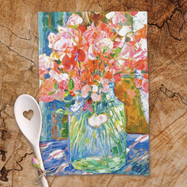 Sweet Peas Jar Theo van Rysselberghe Tea Towel (Creator Uploaded)