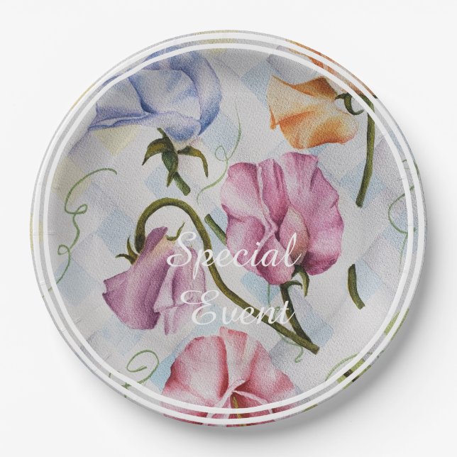 Sweet Peas Paper Plate (Front)