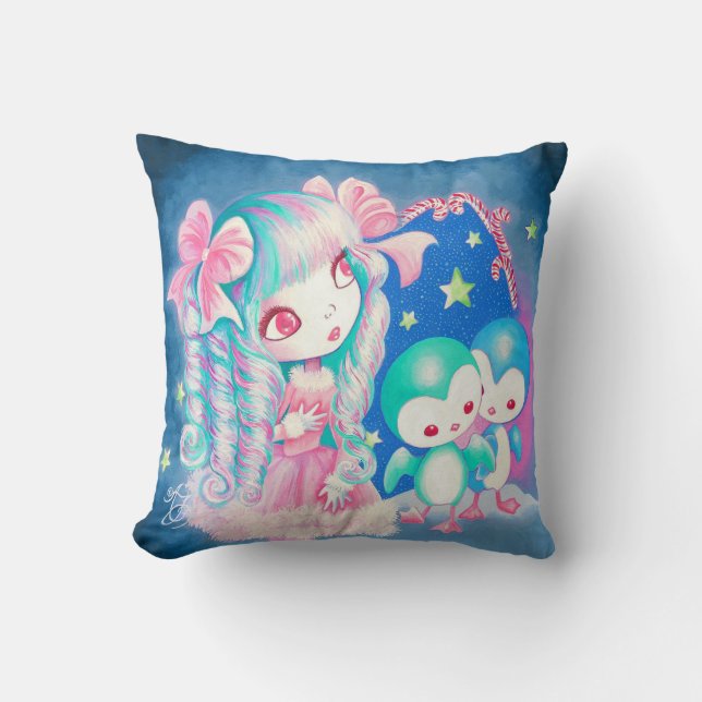 Sweet Penguin Christmas Cushion (Front)