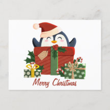 Sweet penguin wishes merry Christmas