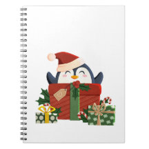 Sweet penguin wishes merry Christmas postcard
