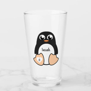 Sweet Penguin With Your Name Glass