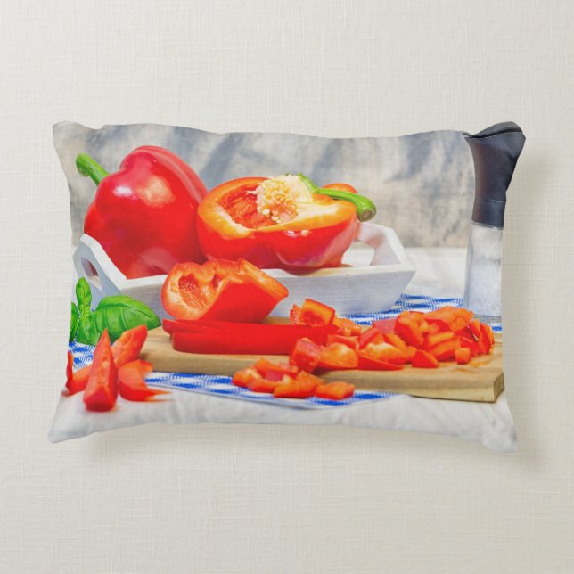 Sweet pepper still life decorative cushion (Back)