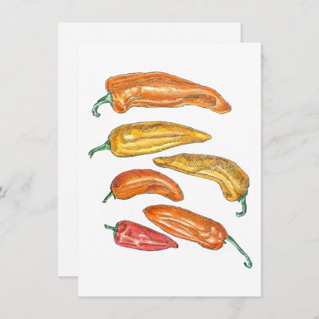 Sweet Peppers Invitation (Front/Back)