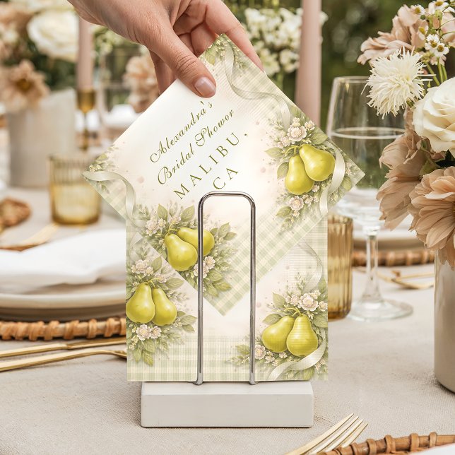 Sweet Perfect Pair Pear Bridal Shower Napkin (Creator Uploaded)