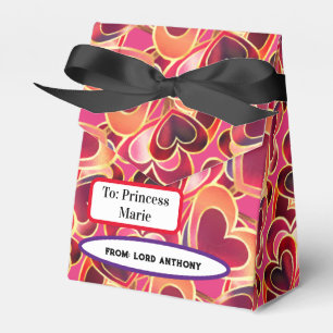 Sweet Persoanlized Popping Hearts Foil Favour Box