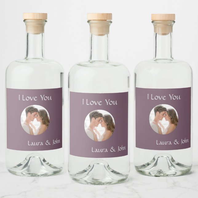 Sweet Personalised Couple Photo & Names Label Set (Bottles)