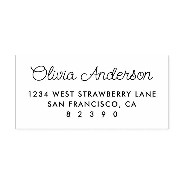 Sweet Personalised Script Name Return Address Rubber Stamp (Imprint)