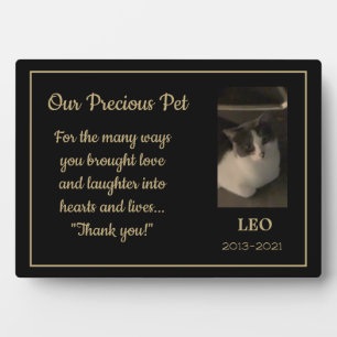 Sweet Pet Memorial custom tabletop plaque