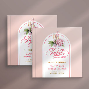 Sweet petals and prosecco blush gold guest book
