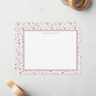 Sweet Petite Floral Personalised Stationery Card