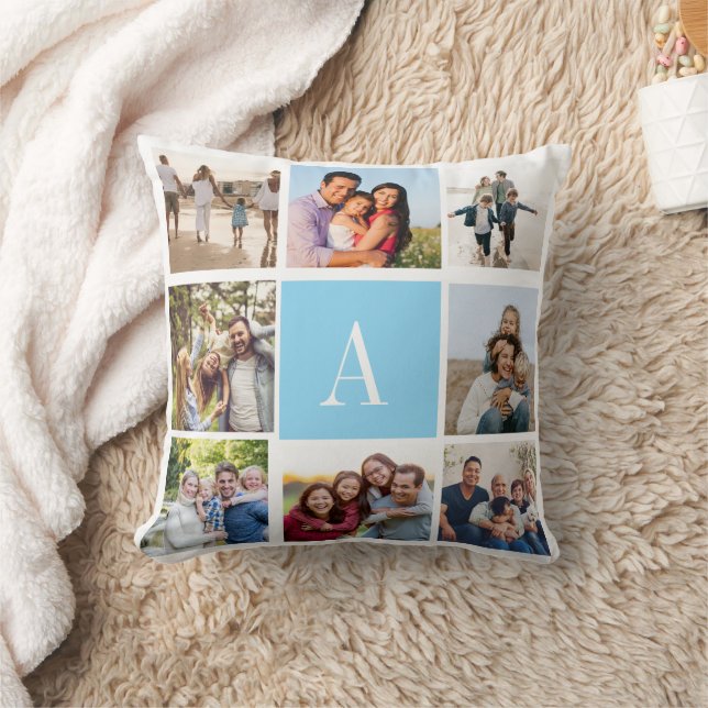 Sweet Photo Collage Throw Pillow  (Blanket)