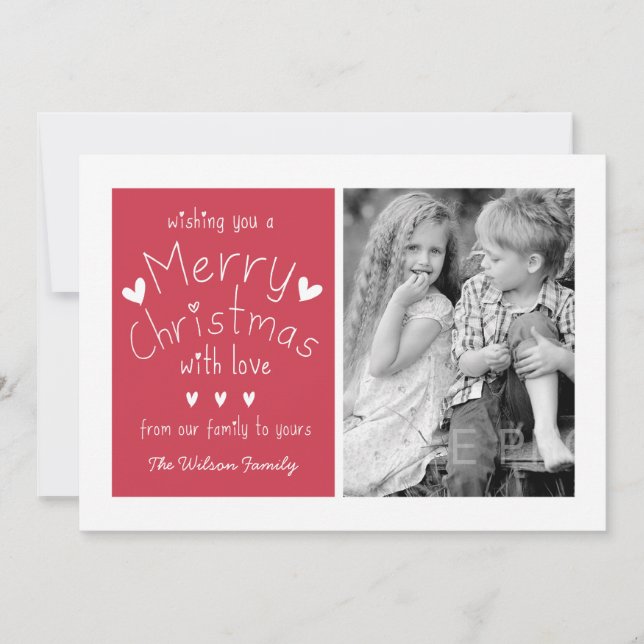 SWEET PHOTO HOLIDAY GREETING CARD | RED (Front)